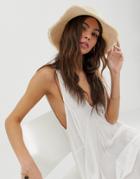 Asos Design Raw Edge Soft Bucket Hat - Cream