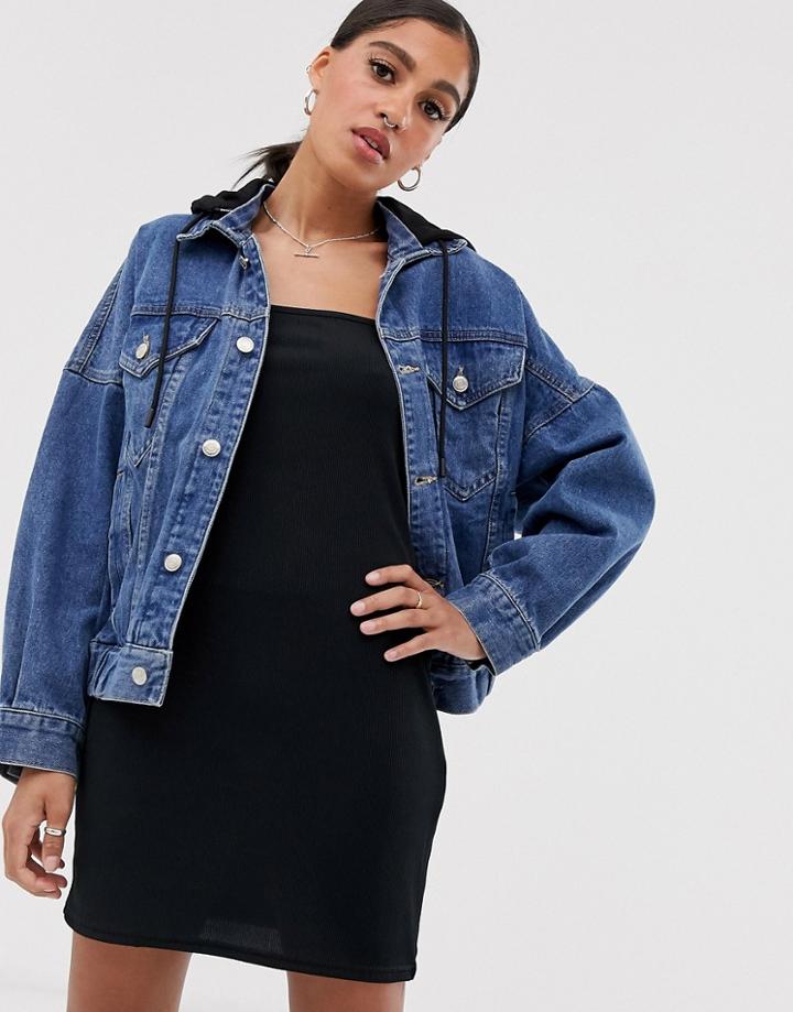 Signature 8 Hooded Denim Jacket-blue