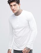 Minimum Long Sleeve Henley - White