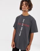Cheap Monday Uni T-shirt With Cross Logo - Gray