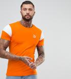 Puma Panel T-shirt In Muscle Fit In Orange Exclusive To Asos - Orange