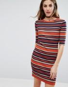 Qed London Stripe Bodycon Dress - Multi
