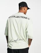 Asos Dark Future Oversized T-shirt With Logo Back Prints In Mint Green