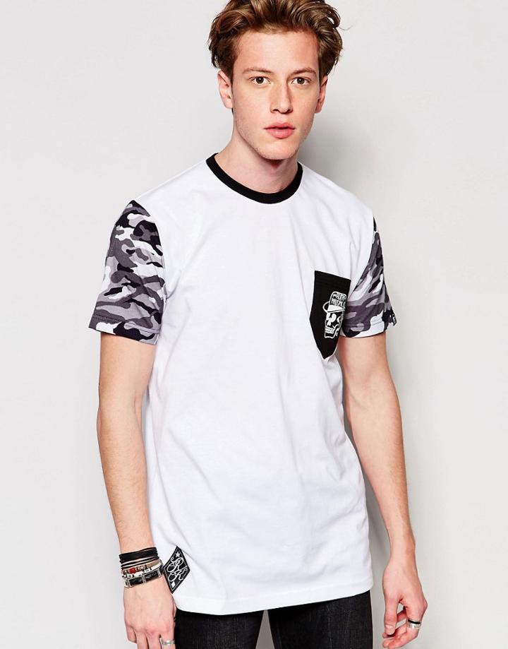 Rum Knuckles T-shirt Camo Pocket - White