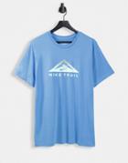 Nike Dri-fit Trail Running Logo T-shirt In Red-blue