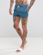 Asos Swim Short In Blue Super Short Length - Blue