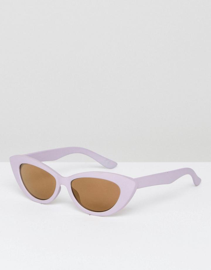 Asos Small Pointy Cat Eye Sunglasses - Purple