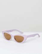 Asos Small Pointy Cat Eye Sunglasses - Purple