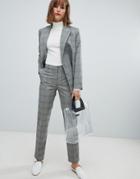 Mango Check Pants Two-piece In Gray - Gray