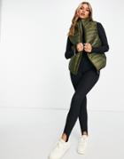 I Saw It First Zip Through Padded Vest In Khaki-green