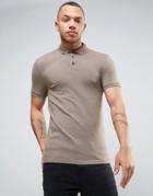 Asos Extreme Muscle Polo Shirt In Brown - Brown