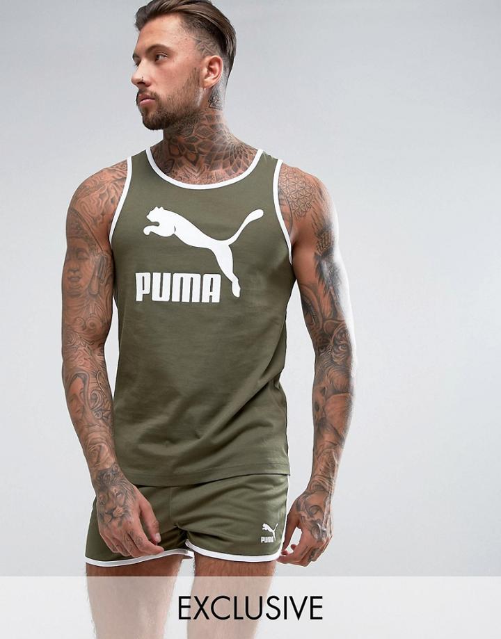 Puma Jersey Tank In Green Exclusive To Asos - Green