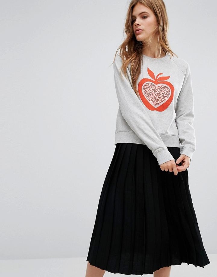 Ymc Apple Print Sweatshirt - Gray