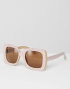 Asos Oversized Sunglasses In 70s Square Frame - Nude