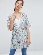 Darling Floral Printed Kimono - Blue