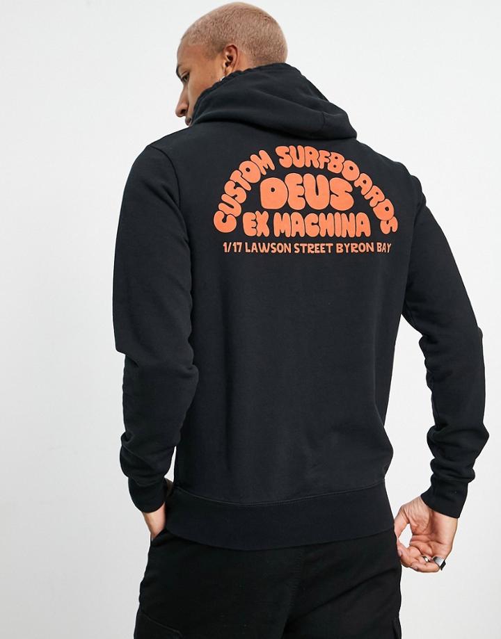 Deus Ex Machina Surf Crew Byron Bay Hoodie In Black