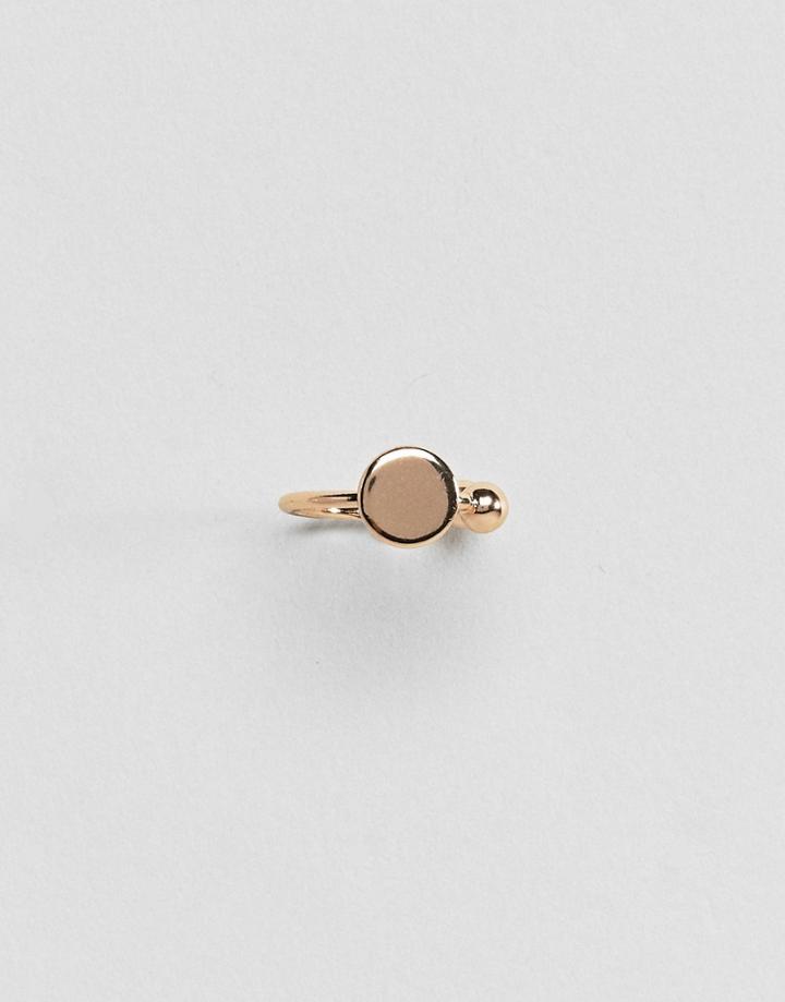 Asos Design Mini Disc Ear Cuff - Gold