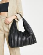 Asos Design Pleated Oversized Tote Bag In Black