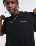 Good For Nothing T-shirt With Manchester Script Back Print In Black
