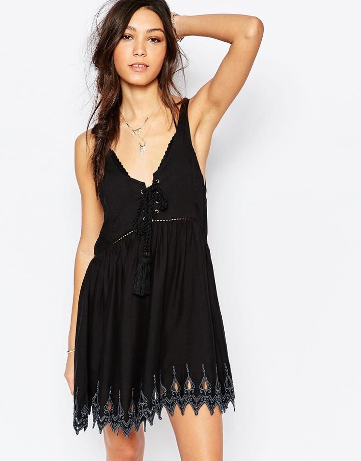 Somedays Lovin Beaming Light Cut Work Beach Dress - Black