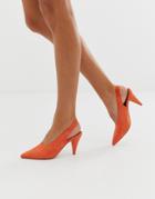 Asos Design Stormie Slingback Mid Heels-red