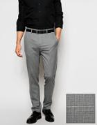 Asos Skinny Smart Pants In Dogstooth - Gray