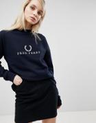 Fred Perry Embroidered Logo Sweatshirt - Navy