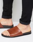 Aldo Afivia Leather Mule Slider Sandals - Tan
