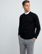 Asos Design Cotton Sweater In Black