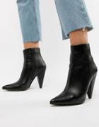 Asos Design Erica Pointed Ankle Boots - Black
