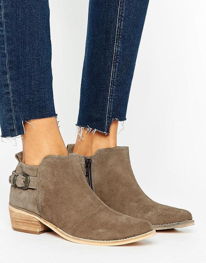 Ravel Western Buckle Boot - Beige