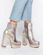 Asos Emi Metallic Platform Boots - Multi