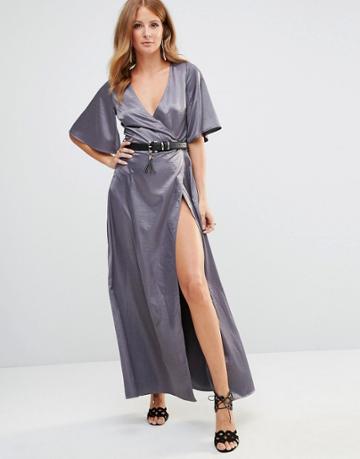 Millie Mackintosh Wrap Dress - Silver