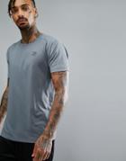 Jack & Jones Tech T-shirt In Dry Fit Fabric With Box Neck - Gray