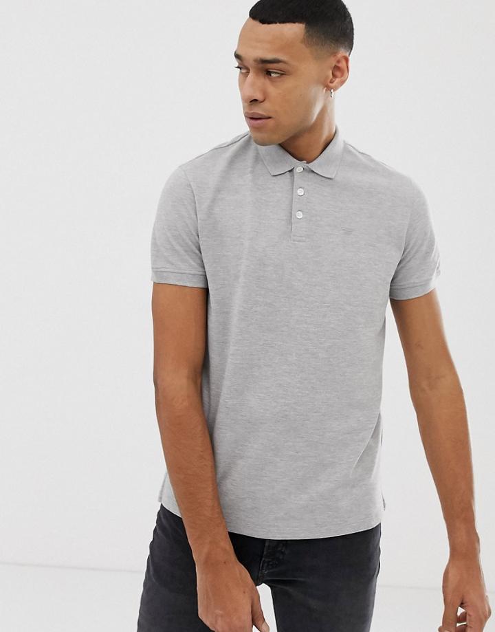 Emporio Armani Logo Polo In Gray - Gray