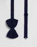 Asos Design Knitted Bow Wedding Tie In Navy