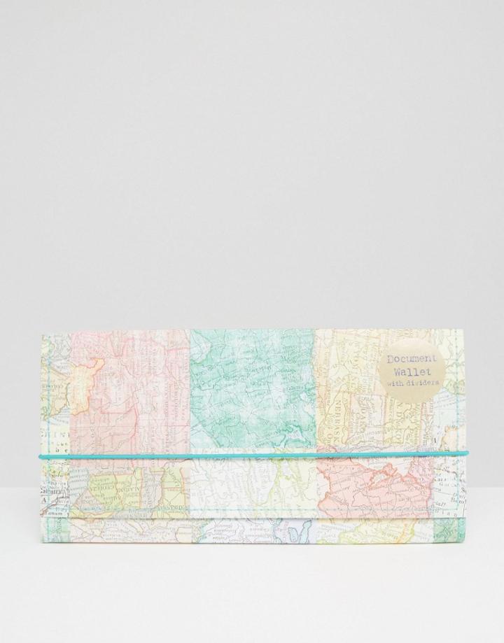 Paperchase Maps Ticket Wallet - Multi