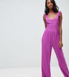 Glamorous Tall Cami Jumpsuit With Button Front