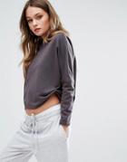 New Look Dropped Shoulder Crop Sweatshirt - Gray