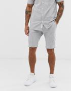Native Youth Two-piece Short In White With Stripe - White