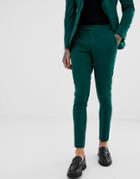 Asos Design Super Skinny Tuxedo Suit Pants In Jasper Green - Green