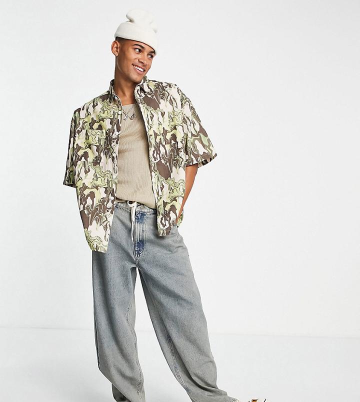 Collusion Shirt In Abstract Camo Print-multi
