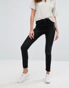 Only You Pearl High Waisted Rip Knee Jeans - Black