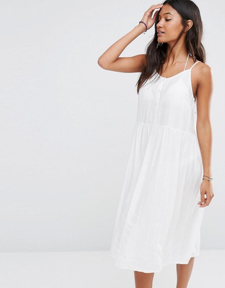 Anmol Sun Dress With Cutwork Embroidery - White