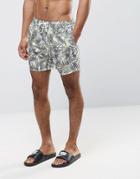 Another Influence Leaf Print Swim Shorts - Green