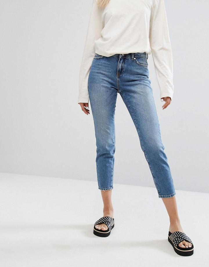 Noisy May Seam Detail Jean With Faded Pocket - Blue