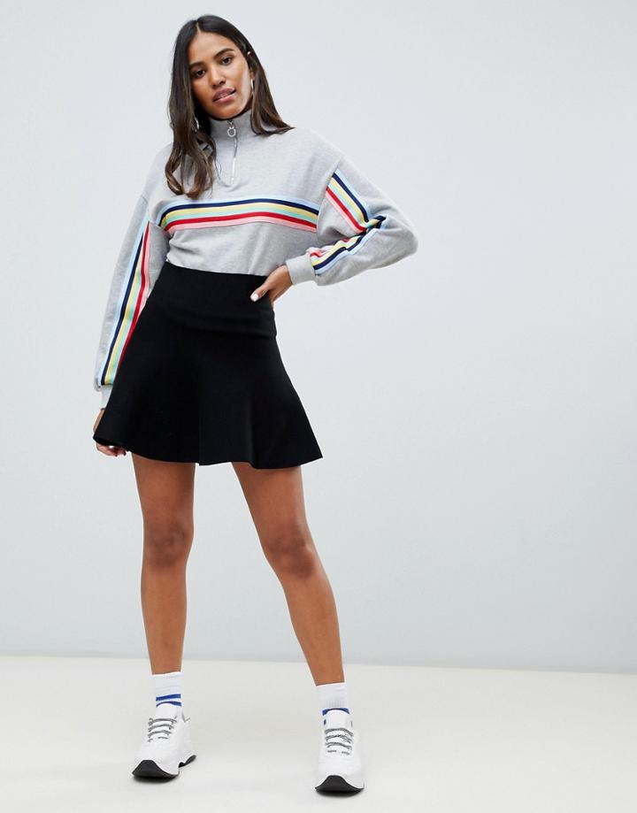 Noisy May Cirus Fit And Flare Knit Skirt - Black