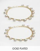 Rock 'n' Rose Golda Beads & Bells Anklet Multipack - Silver