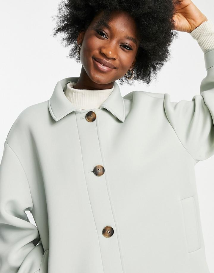 Asos Design Scuba Jacket In Mint-green