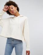 Weekday Inside Out Crop Hoodie - White
